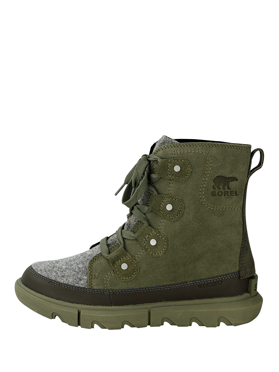 Sorel Kids Boots Explorer Next Joan WP Olive Green in Olive Green 1695978113-6809187196-1.jpg | NICKIS.com