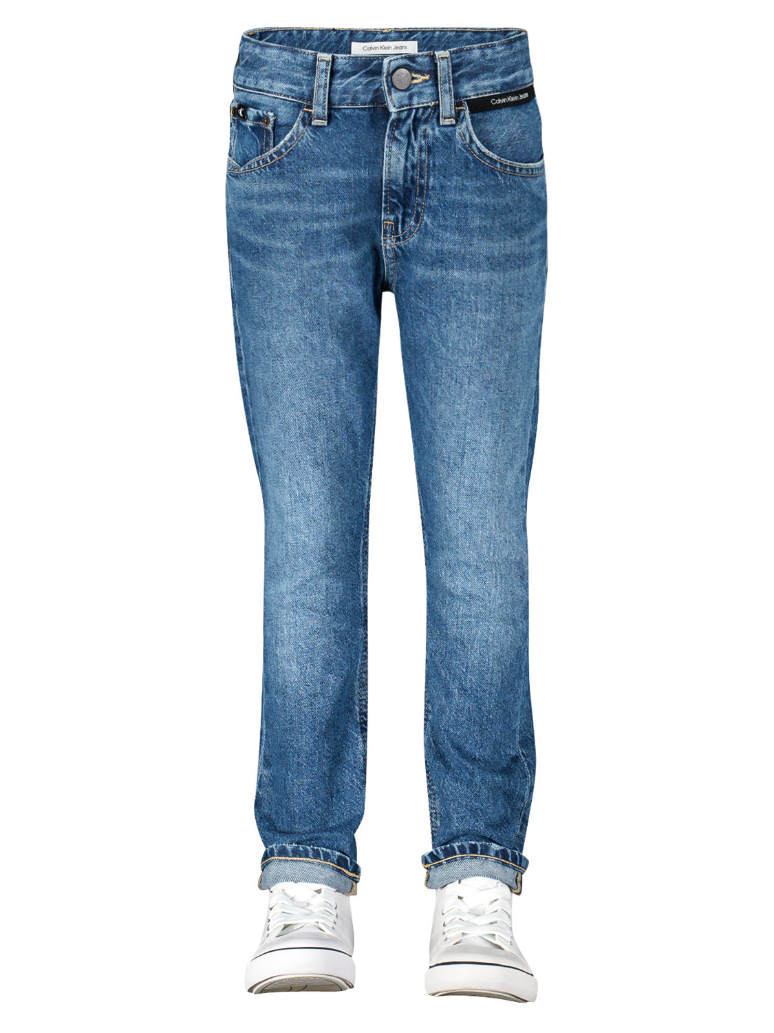 Calvin Klein Kids jeans Dad Salt And Pepper Mid Blue Blue in Blue 1697032324-6804681520-4.jpg | NICKIS.com