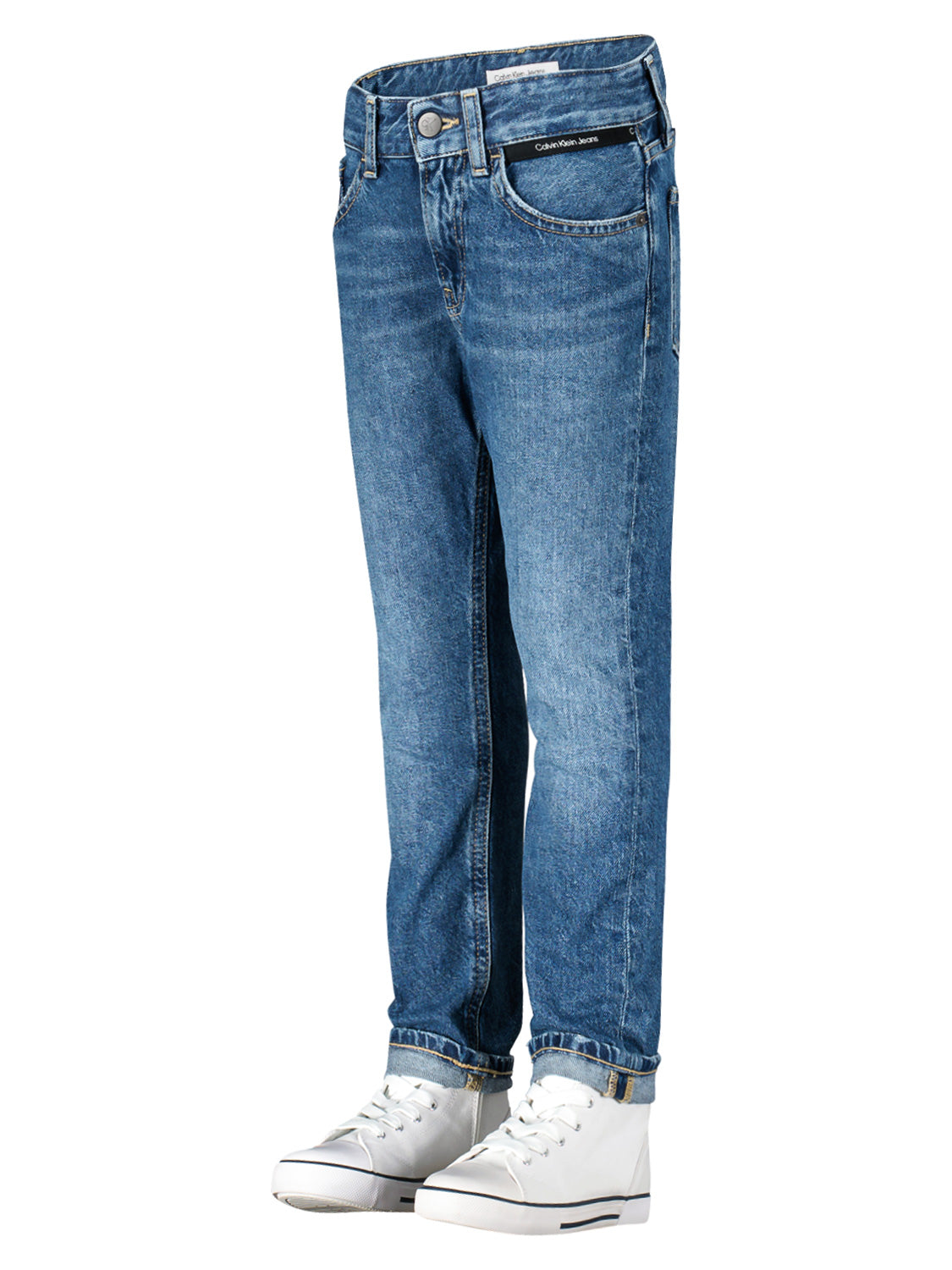 Calvin Klein Kids jeans Dad Salt And Pepper Mid Blue Blue in Blue 1697032325-6804681520-5.jpg | NICKIS.com