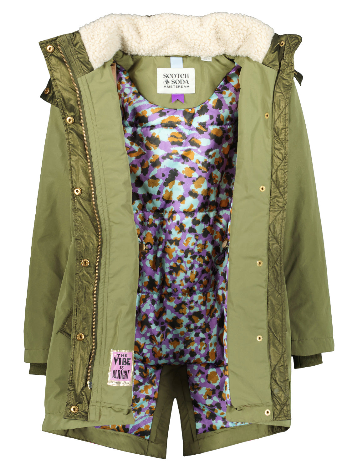 Scotch & Soda Kids parka Olive Green in Olive Green 1697814752-6809934820-7.jpg | NICKIS.com