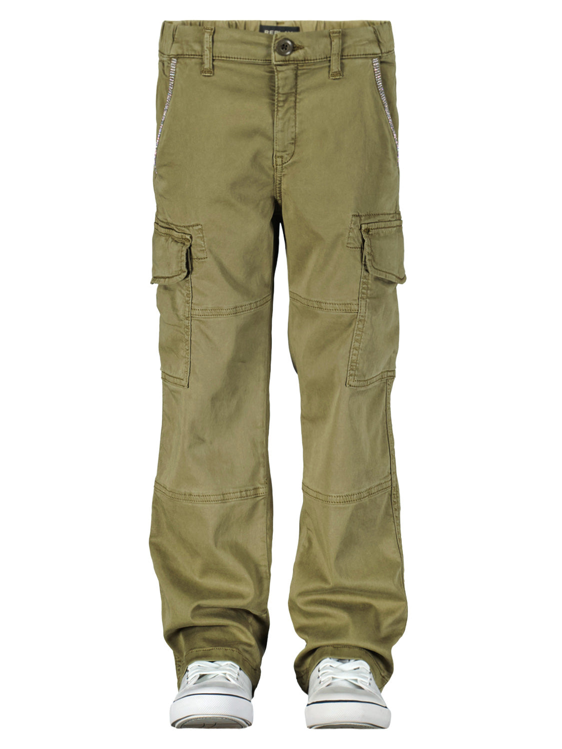 Replay & Sons Kids Cargo Trousers Olive Green in Olive Green 1698330339-6805792514-4.jpg | NICKIS.com