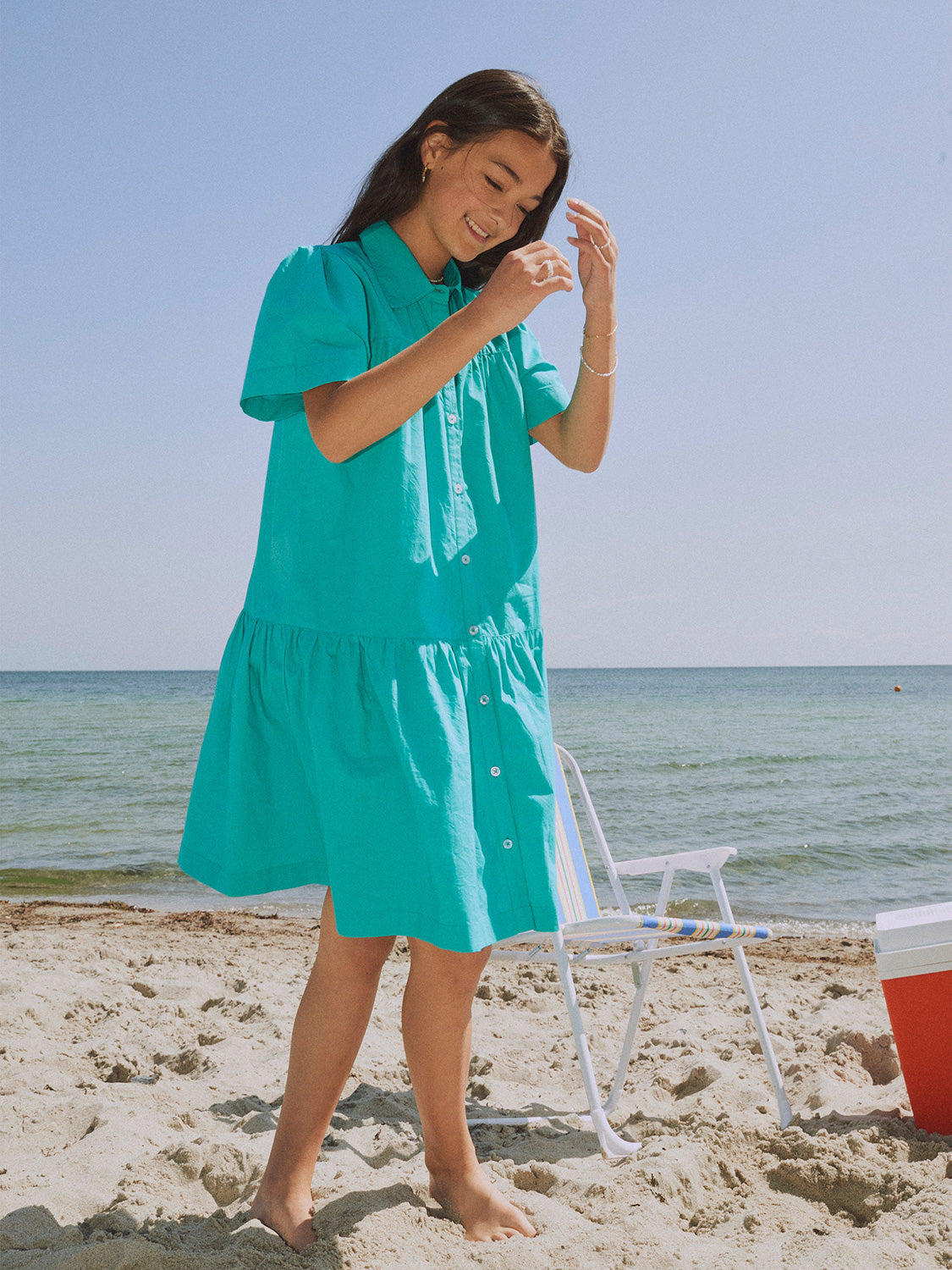 DESIGNERS, REMIX GIRLS Kids dress Serena Turquoise in Turquoise 1702649209-6904201717-2.jpg | NICKIS.com