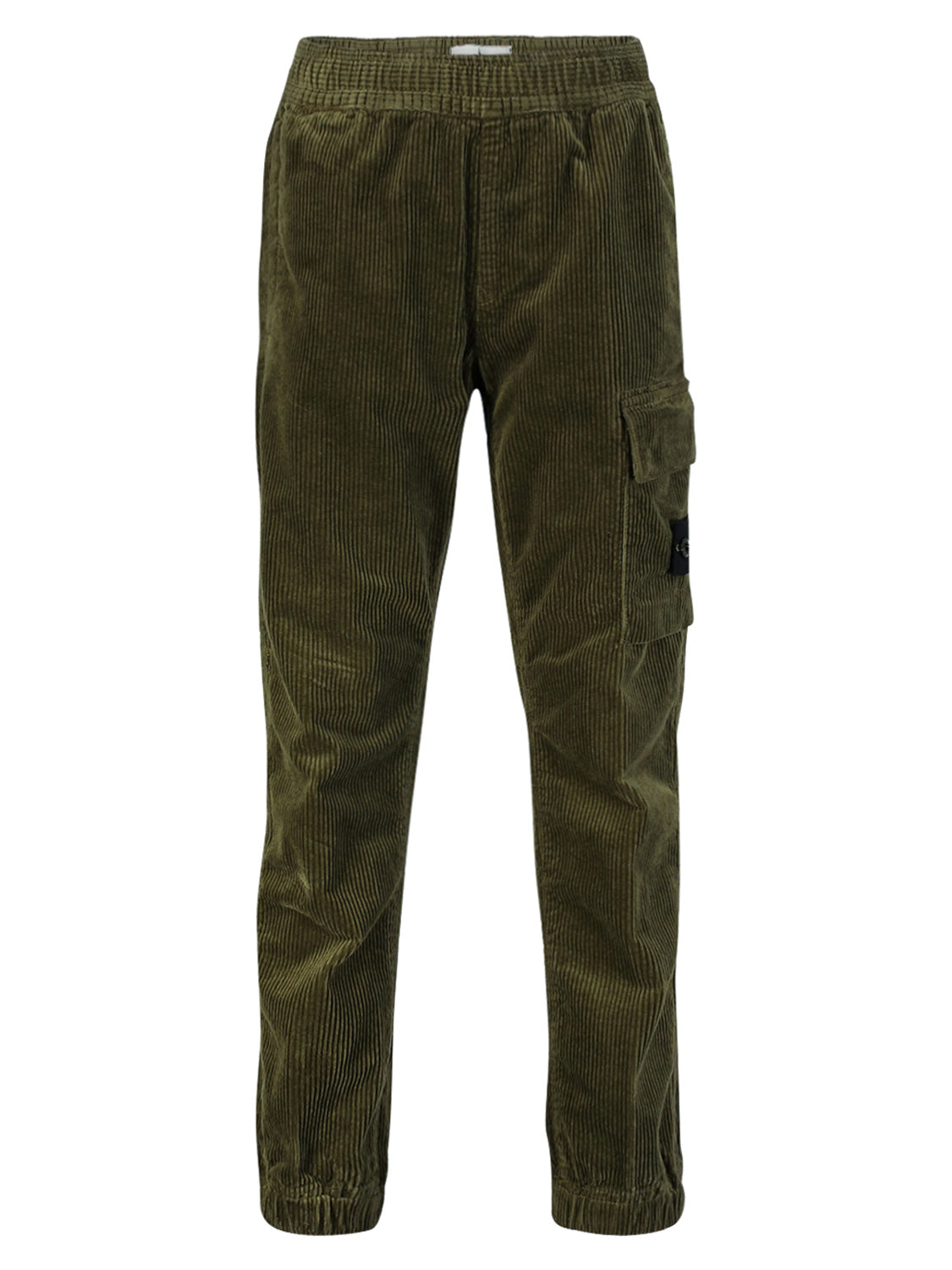 STONE ISLAND JUNIOR Kids Corduroy Trousers Olive Green in Olive Green 1705486733-6803471022-1.jpg | NICKIS.com