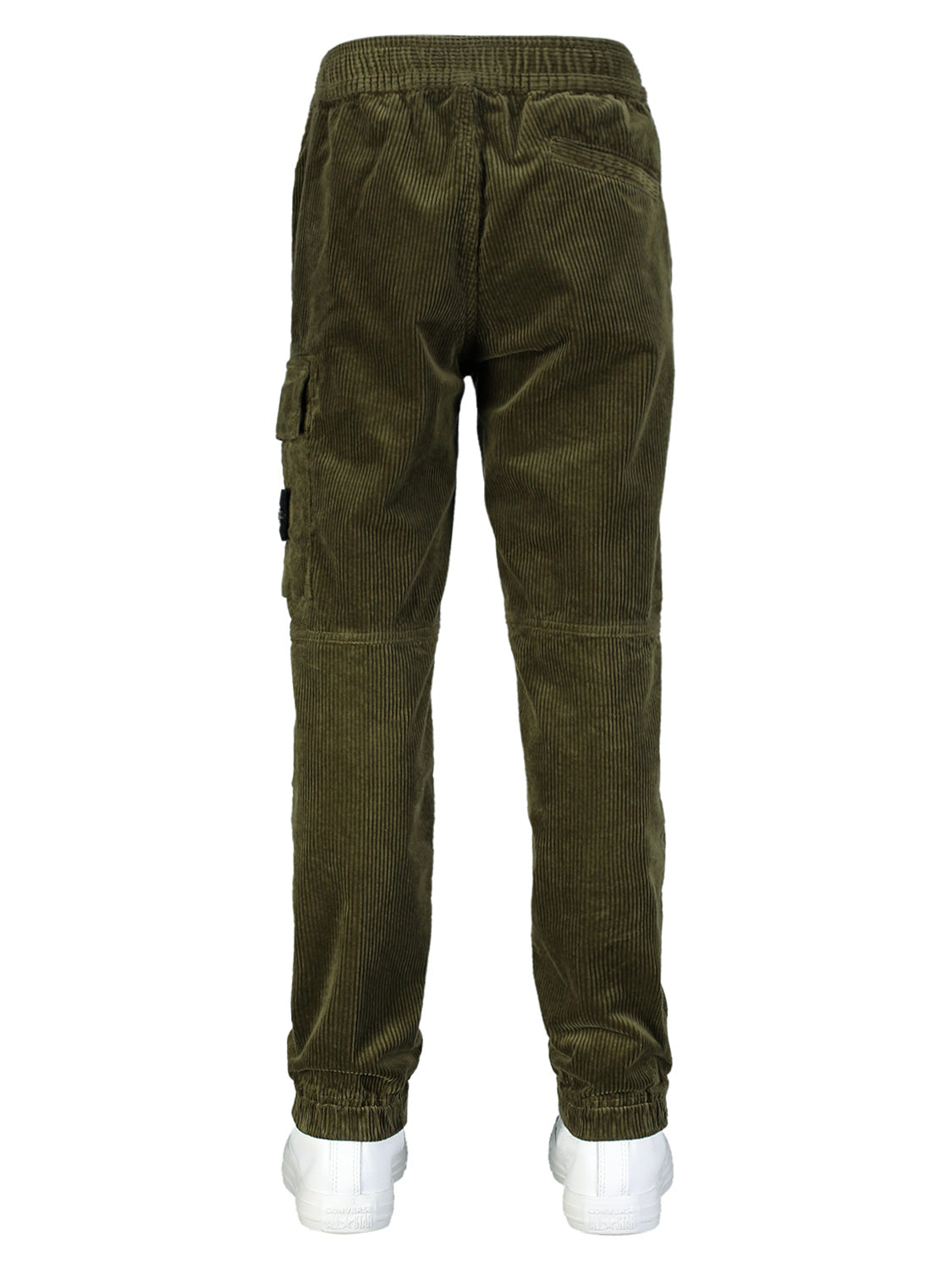 STONE ISLAND JUNIOR Kids Corduroy Trousers Olive Green in Olive Green 1705486735-6803471022-6.jpg | NICKIS.com