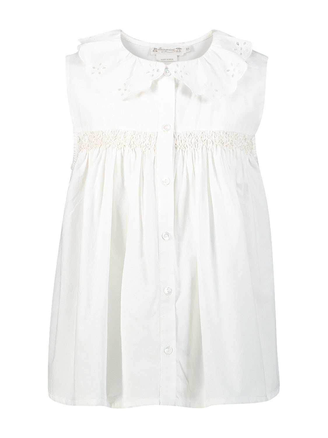 Bonpoint Kids blouse Faye White in White 1706561057-6904935552-1.jpg | NICKIS.com