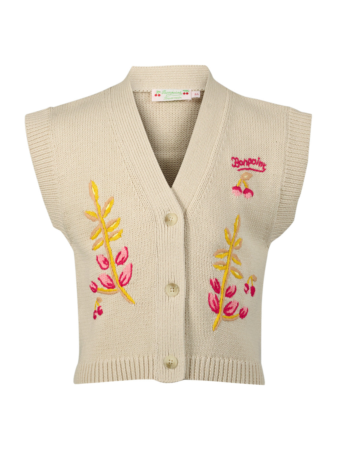 Bonpoint Kids vest Ticiana Beige in Beige 1706805259-6905286899-1.jpg | NICKIS.com