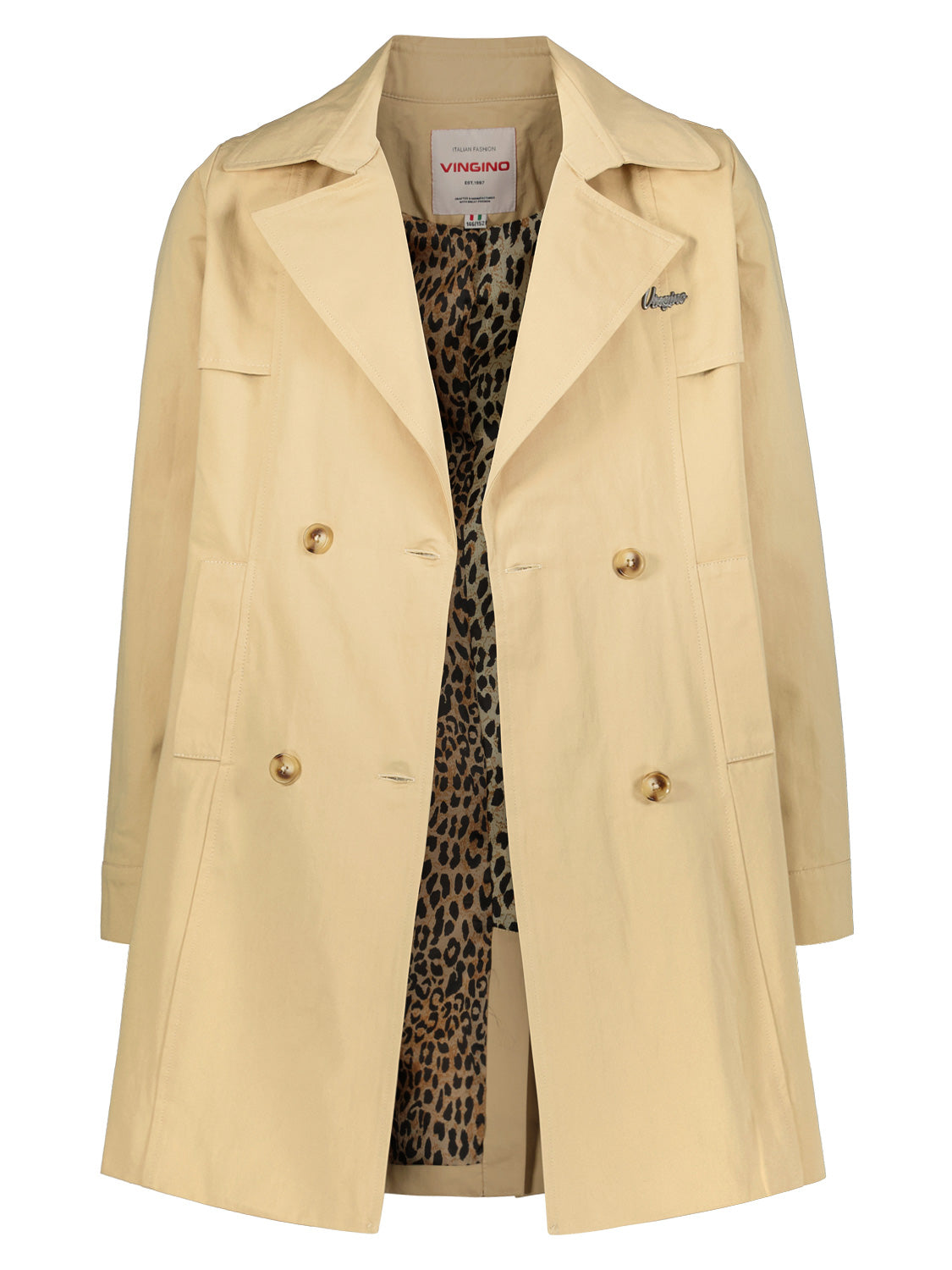 Vingino Kids Trenchcoat Tuva Beige in Beige 1710345328-6905201927-1.jpg | NICKIS.com