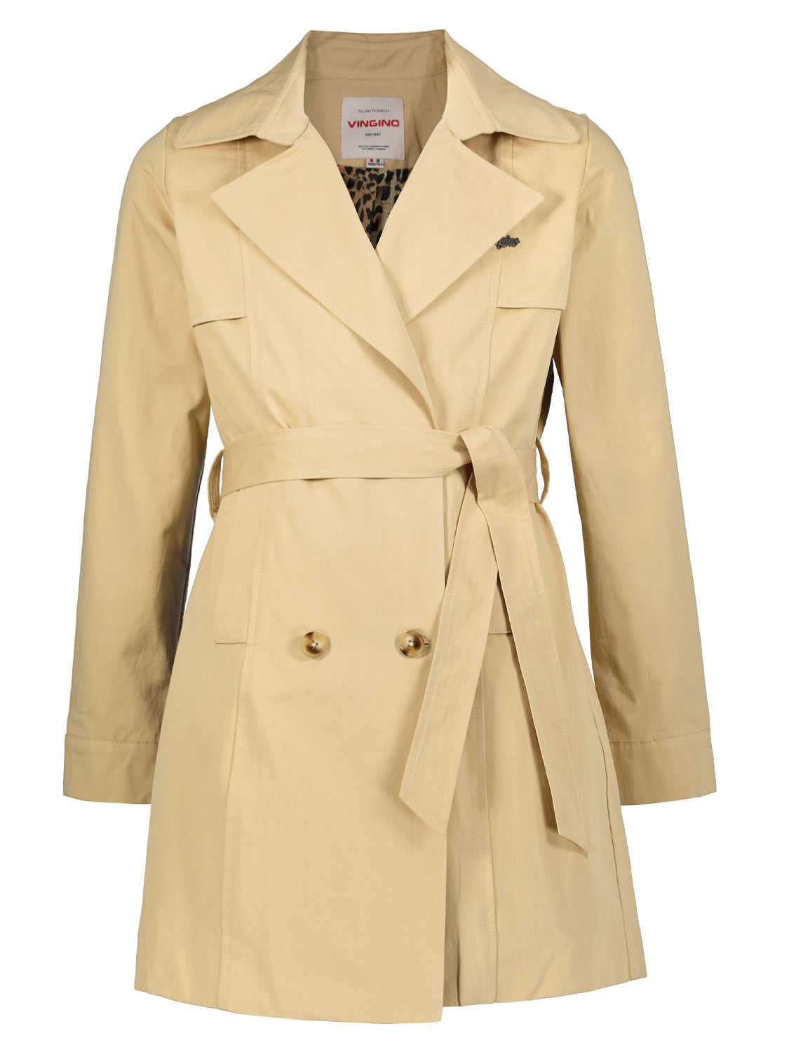 Vingino Kids Trenchcoat Tuva Beige in Beige 1710345329-6905201927-4.jpg | NICKIS.com