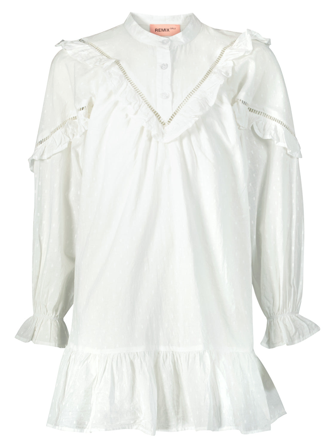 DESIGNERS, REMIX GIRLS Kids dress Velma White in White 1712928710-6901631327-1.jpg | NICKIS.com