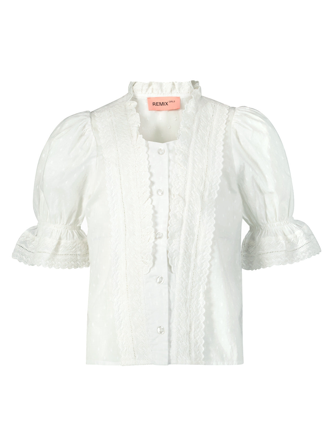 DESIGNERS, REMIX GIRLS Kids blouse Velma White in White 1712928759-6907545327-1.jpg | NICKIS.com