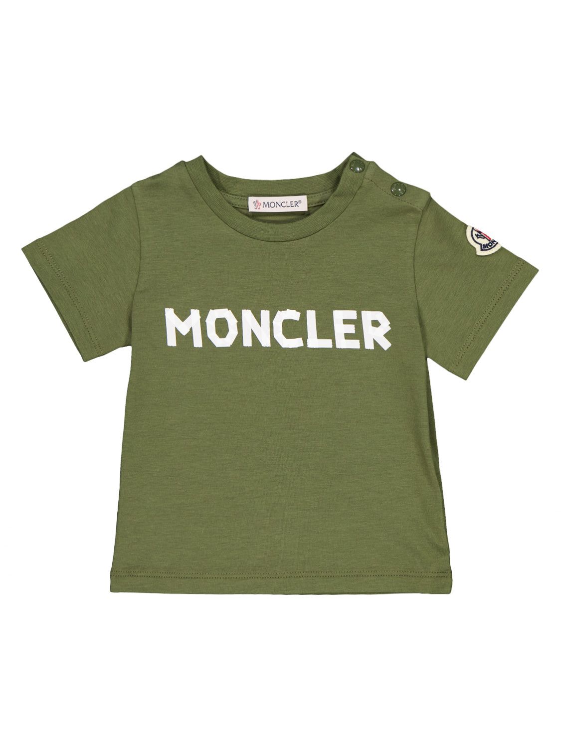 Moncler Enfant Kids t-shirt Olive Green in Olive Green 1718803687-6900000072-1.jpg | NICKIS.com