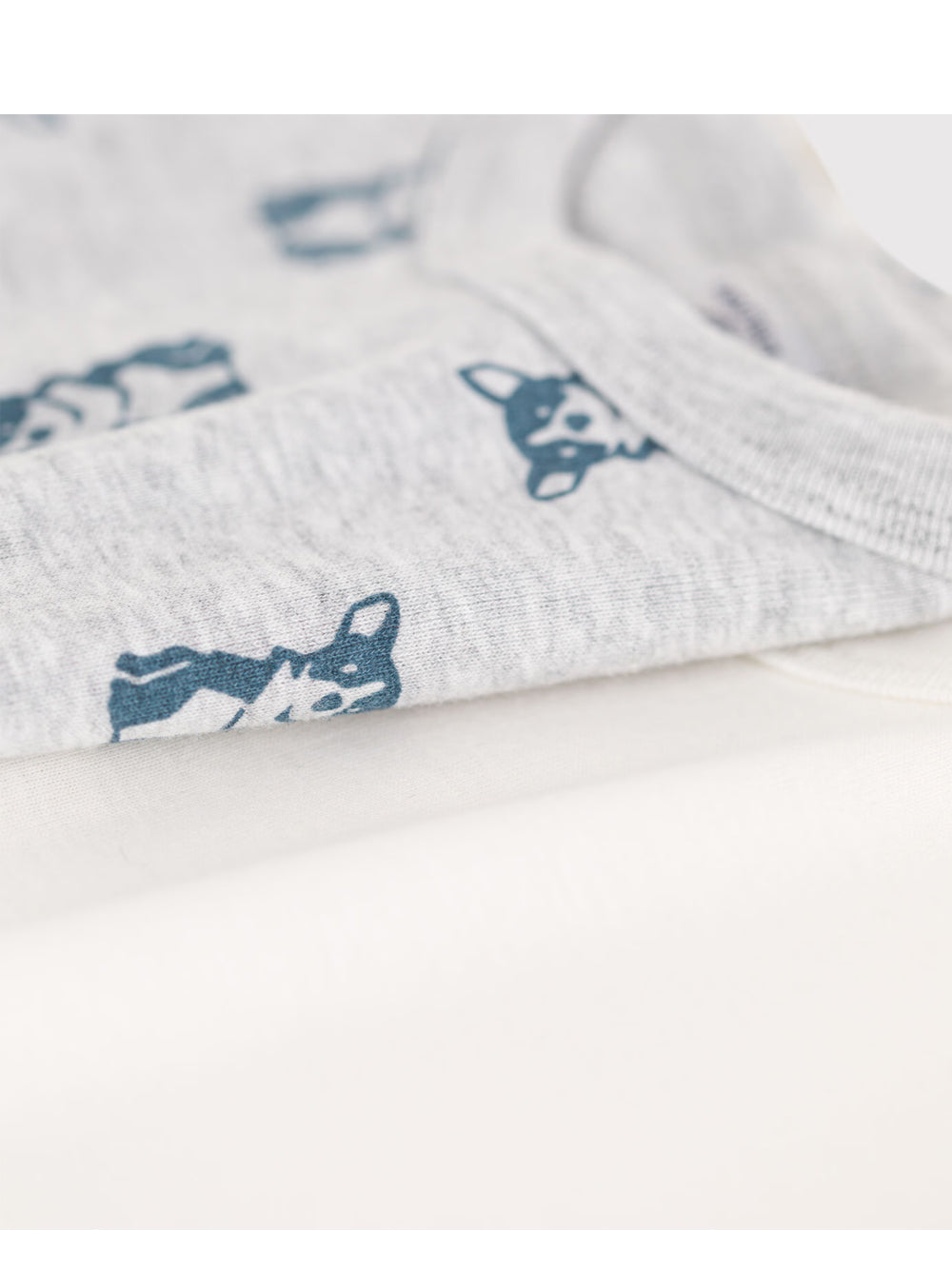 2er Set T-Shirt Weiß/ Grau