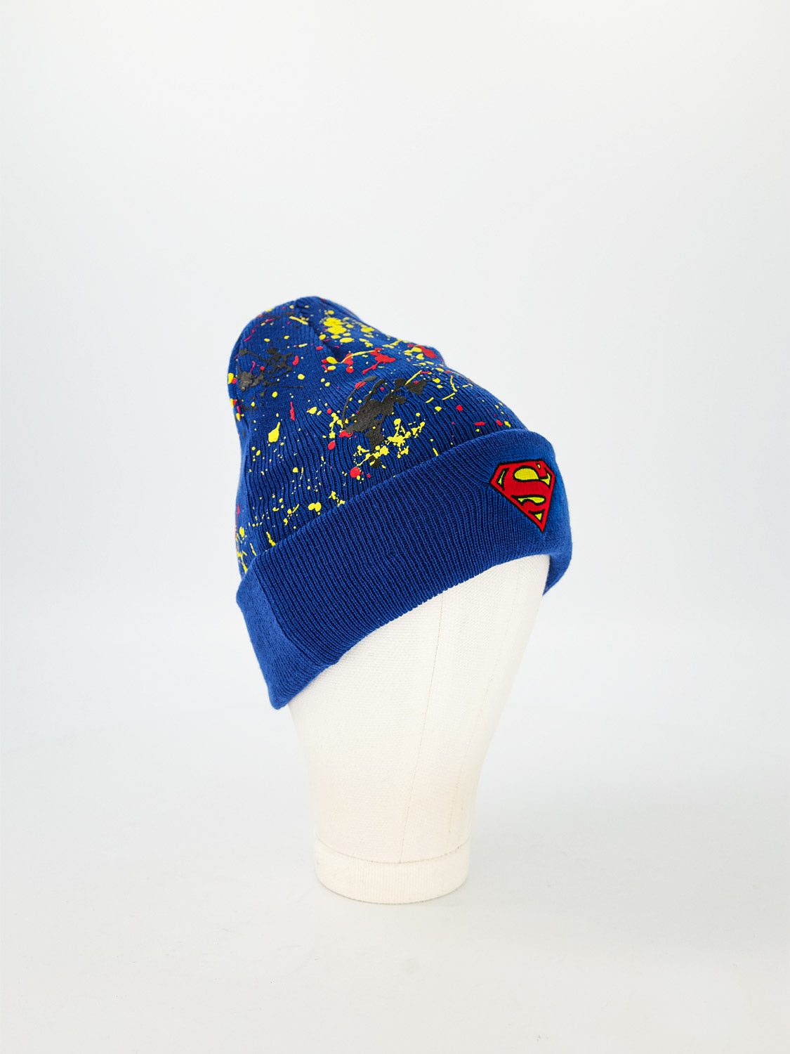 New Era Kids beanie Paint Splat Cuff Knit Superman Blue in Blue 6400166920-3.jpg | NICKIS.com