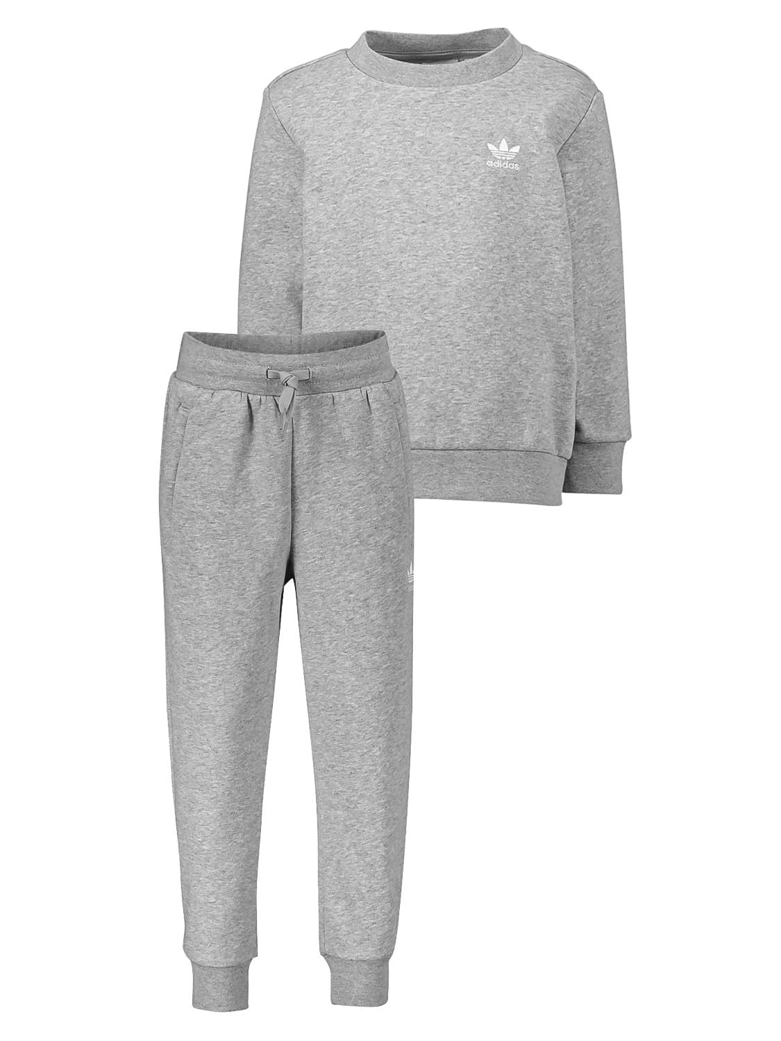 adidas Kids Jogging Suit Crew Set Grey in Grey 6501949893-1.jpg | NICKIS.com