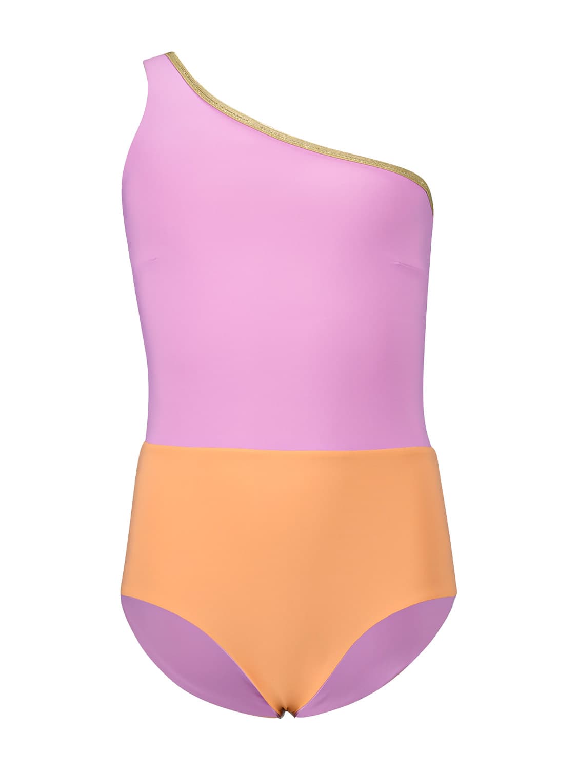 MYMARINI Kids swimsuit Oneshoulder Shine Teens Uv 50+ Purple in Purple 6509635501-5.jpg | NICKIS.com