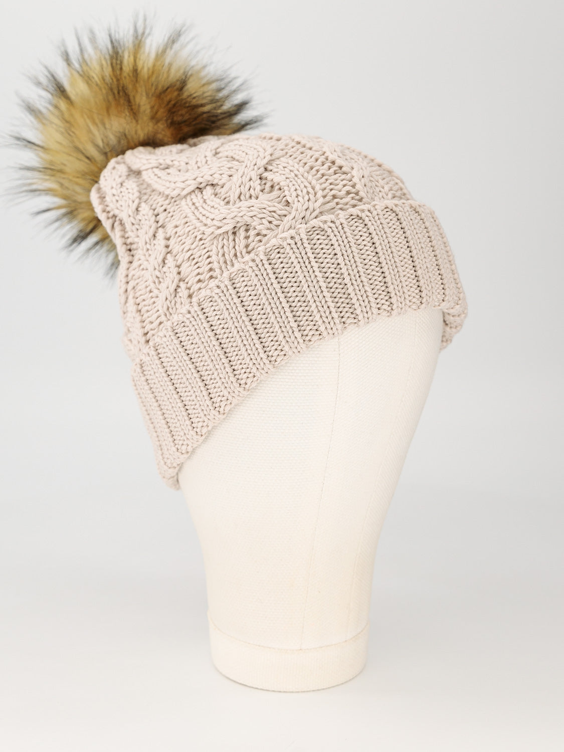 Catya Kids beanie Faux Fur Merino Wool Beige in Beige 6601241359-3.jpg | NICKIS.com
