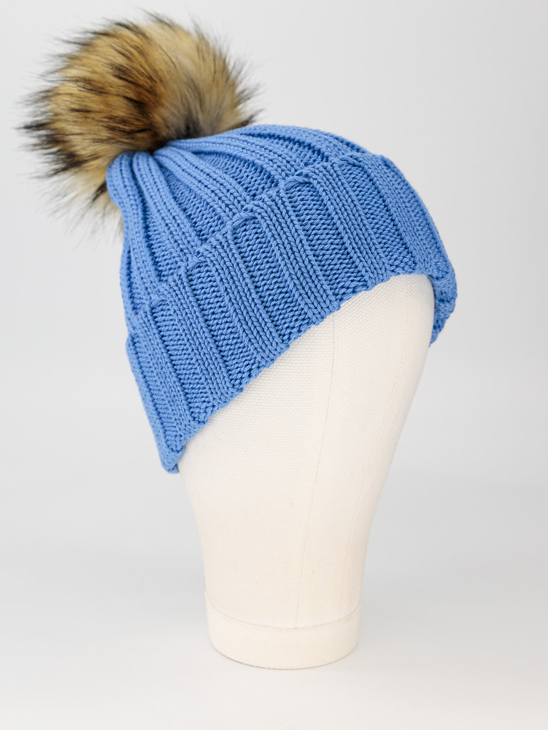 Catya Kids beanie Faux Fur Merino Wool Blue in Blue 6601712476-3.jpg | NICKIS.com