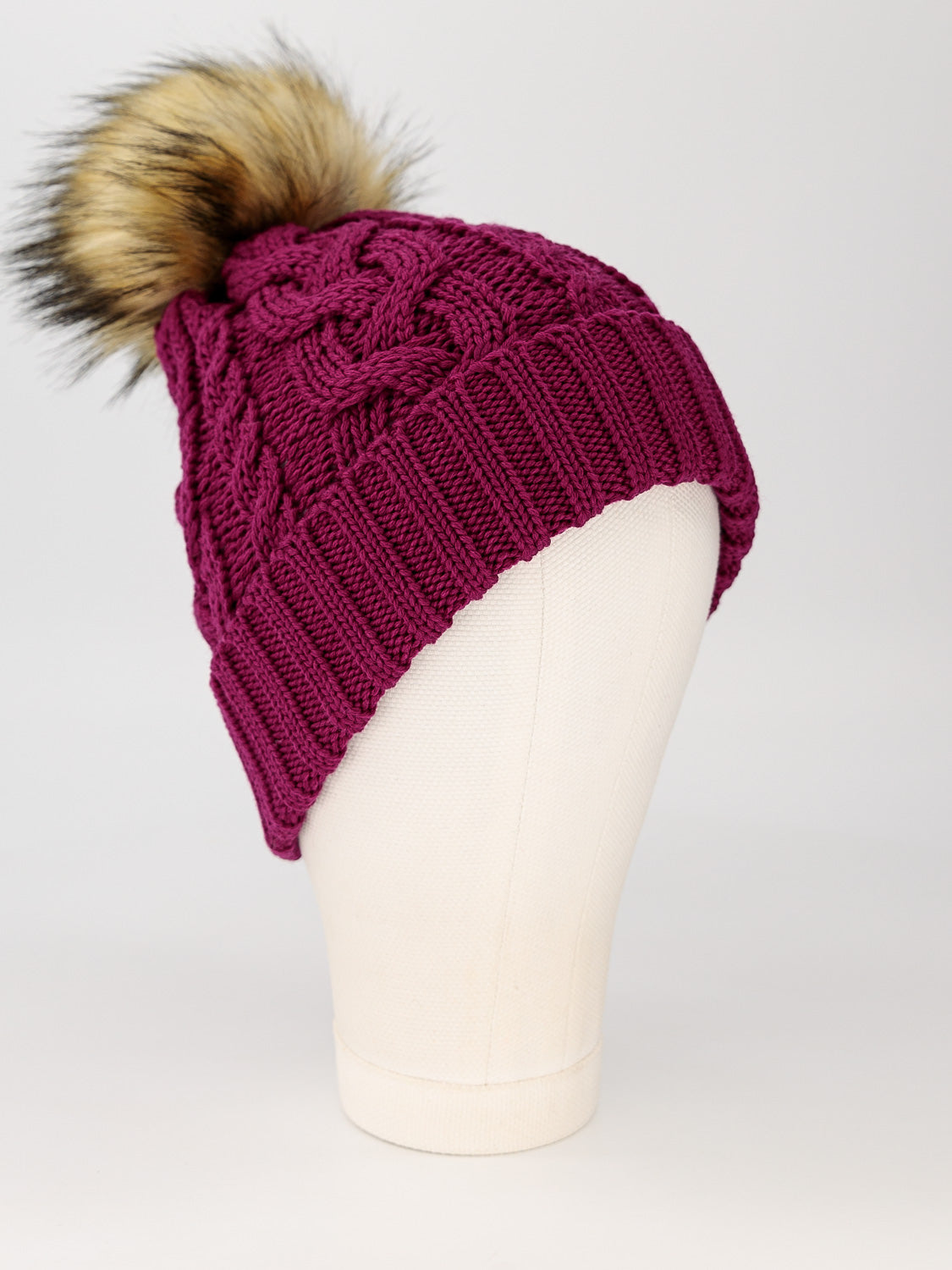 Catya Kids beanie Faux Fur Merino Wool Purple in Purple 6602354020-3.jpg | NICKIS.com