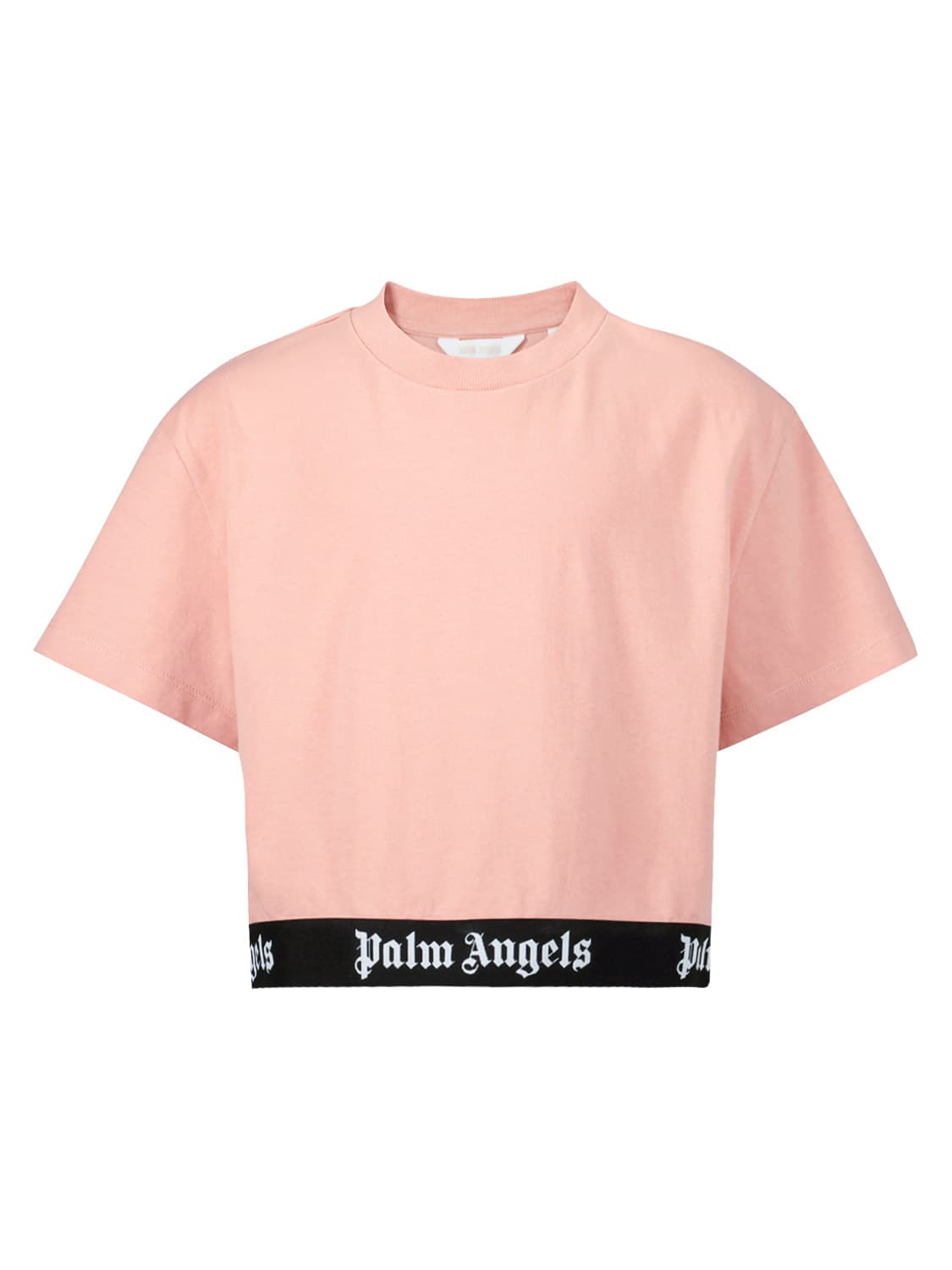 Palm Angels Kids t-shirt Logo Tape Cropped Apricot in Apricot 6603841765-1.jpg | NICKIS.com