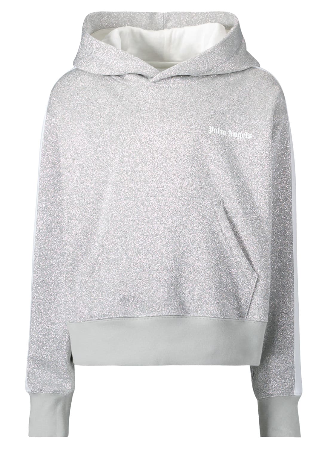 Palm Angels Kids hoodie Logo Lurex Silver in Silver 6604015274-1.jpg | NICKIS.com