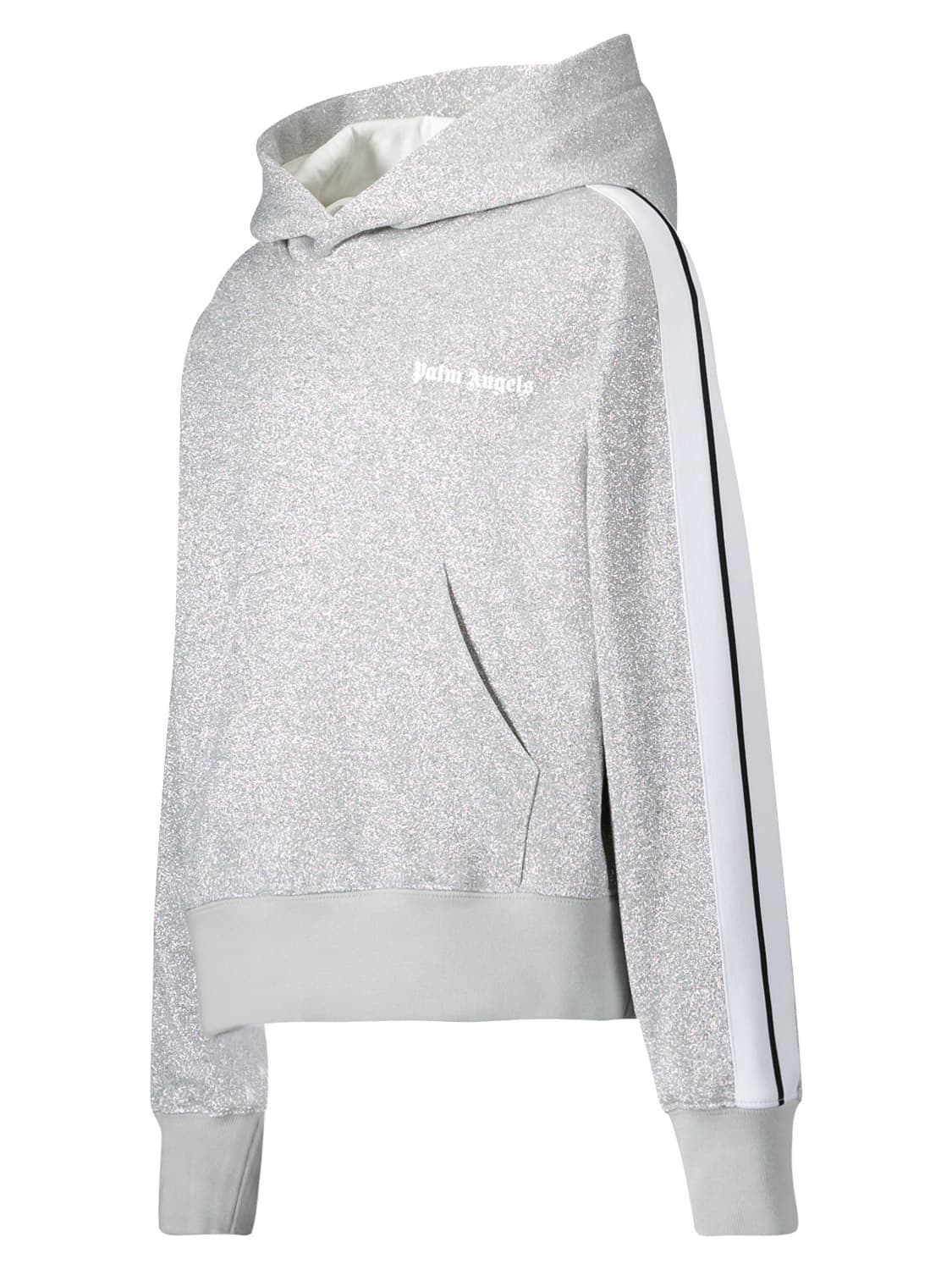 Palm Angels Kids hoodie Logo Lurex Silver in Silver 6604015274-4.jpg | NICKIS.com