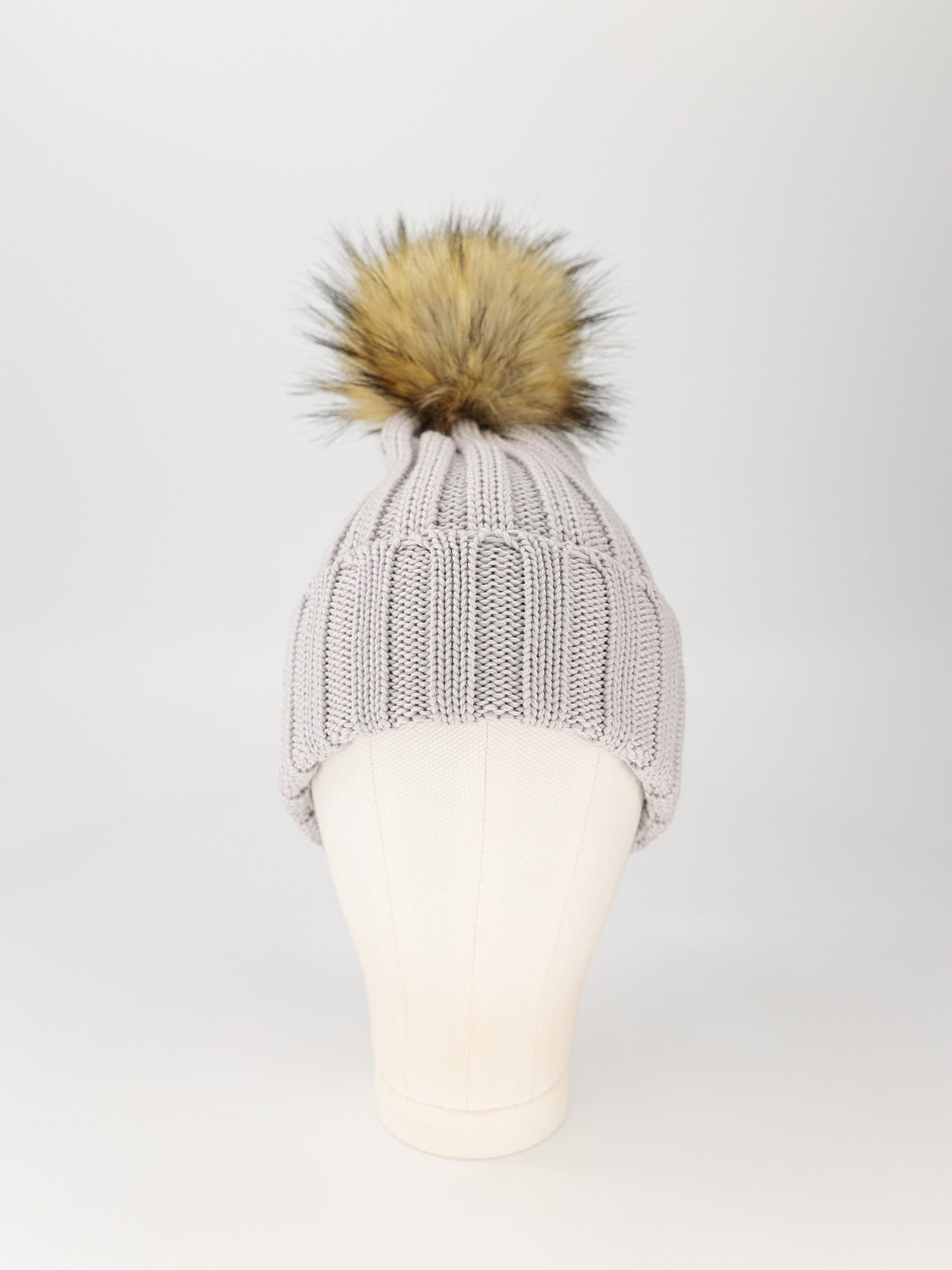 Catya Kids beanie Faux Fur Merino Wool Grey in Grey 6605411510-2.jpg | NICKIS.com