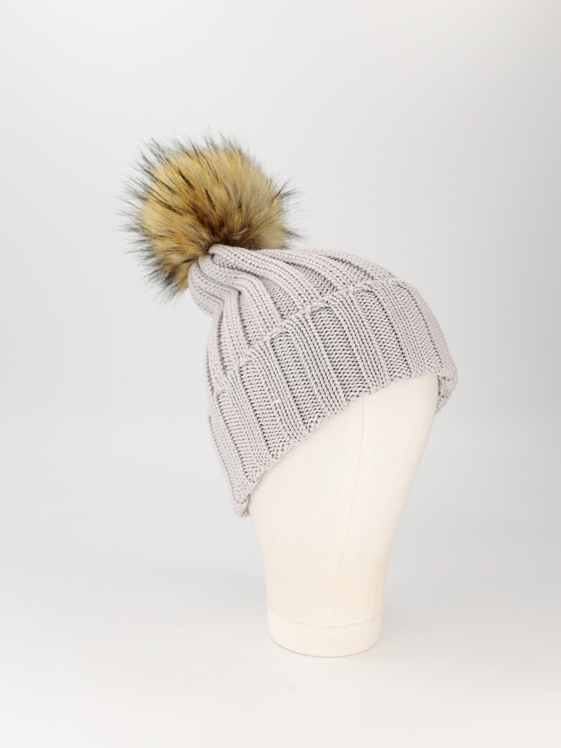 Catya Kids beanie Faux Fur Merino Wool Grey in Grey 6605411510-3.jpg | NICKIS.com