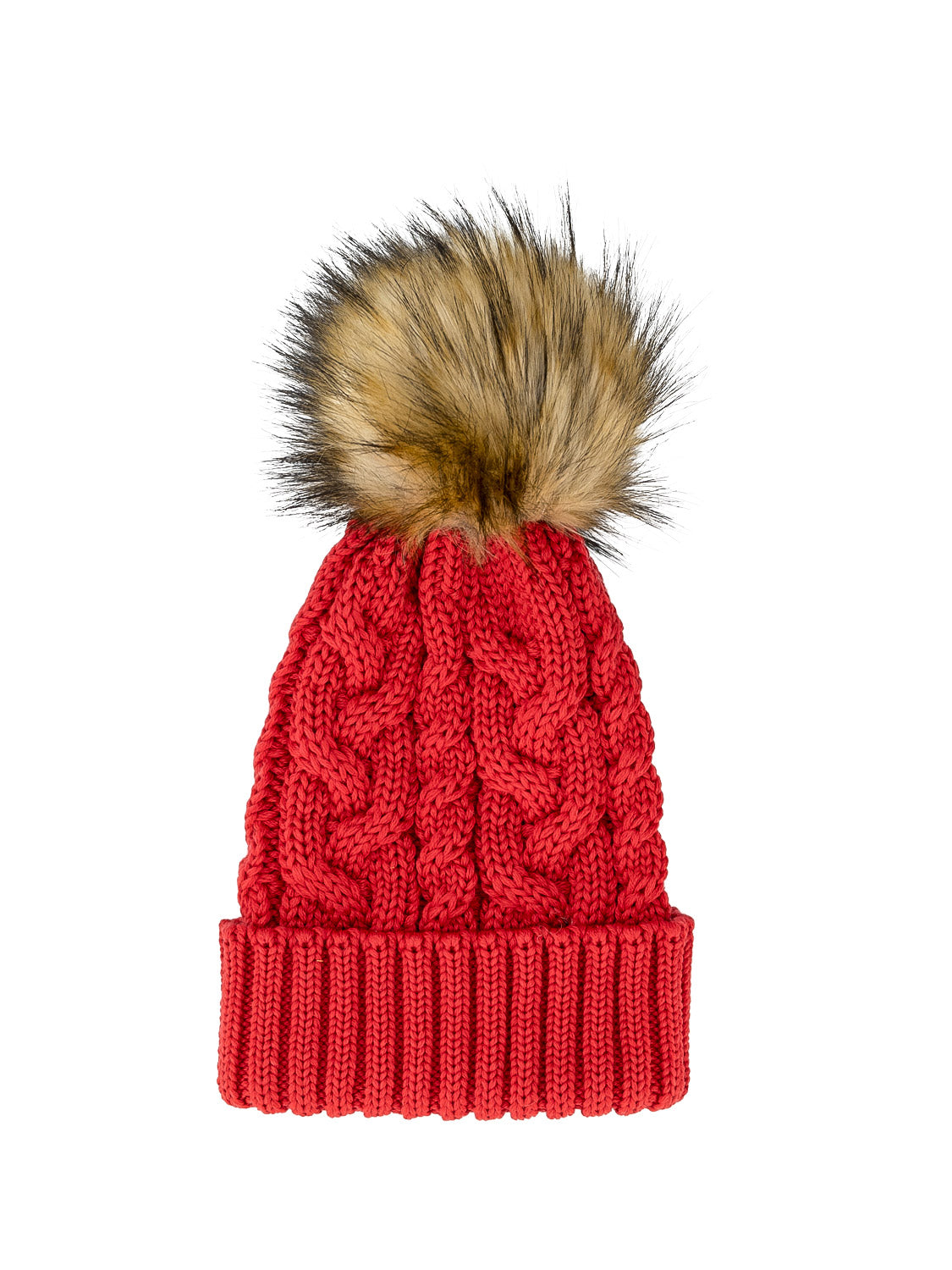 Catya Kids beanie Faux Fur Merino Wool Red in Red 6605516978-1.jpg | NICKIS.com