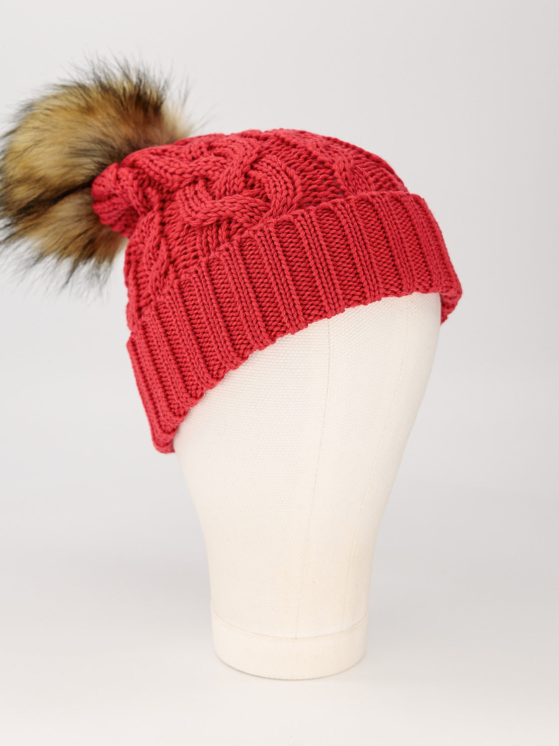 Catya Kids beanie Faux Fur Merino Wool Red in Red 6605516978-3.jpg | NICKIS.com