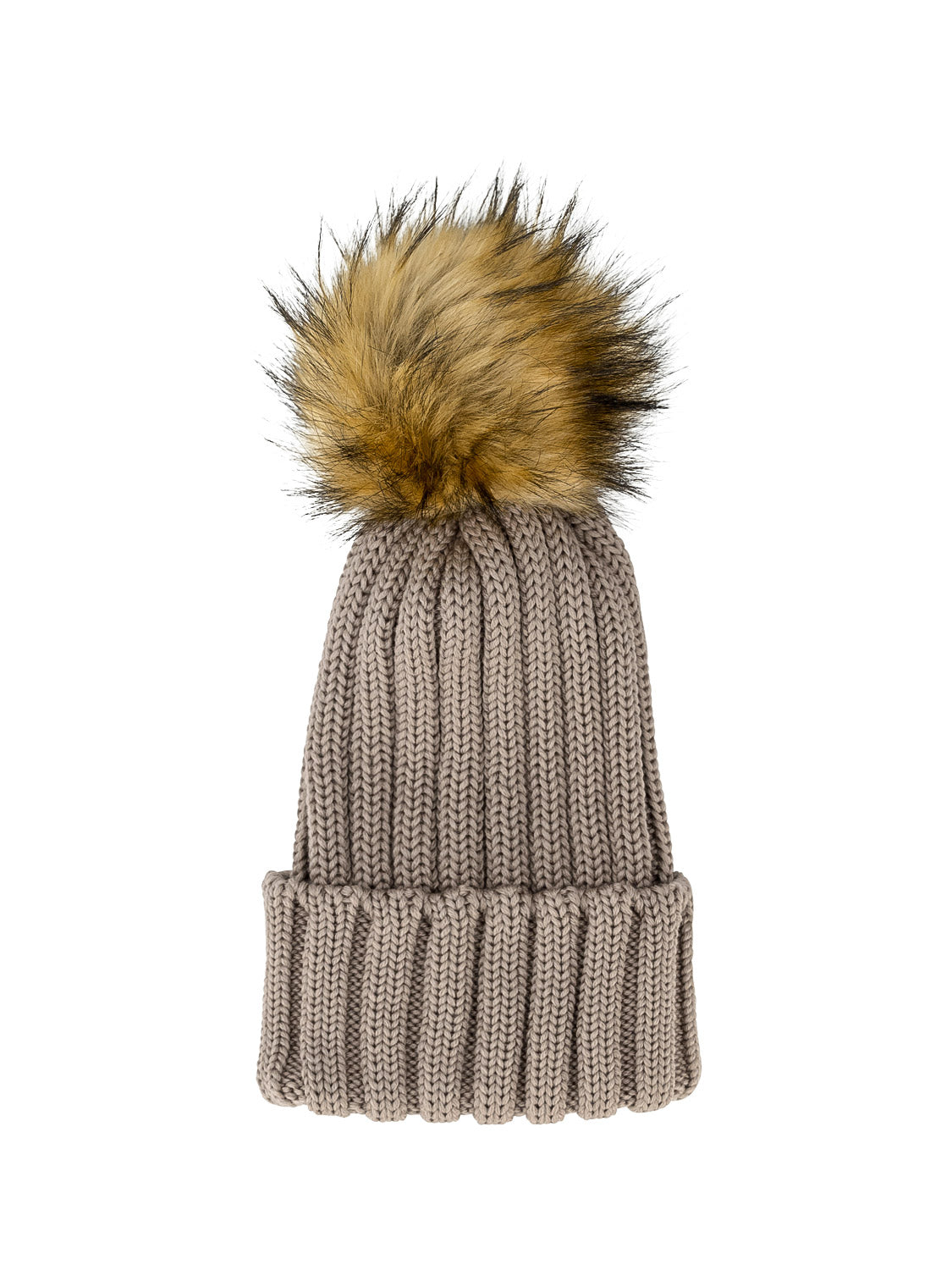 Catya Kids beanie Faux Fur Merino Wool Beige in Beige 6606838624-1.jpg | NICKIS.com