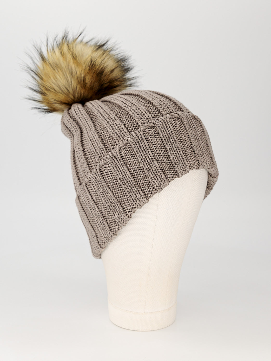 Catya Kids beanie Faux Fur Merino Wool Beige in Beige 6606838624-3.jpg | NICKIS.com