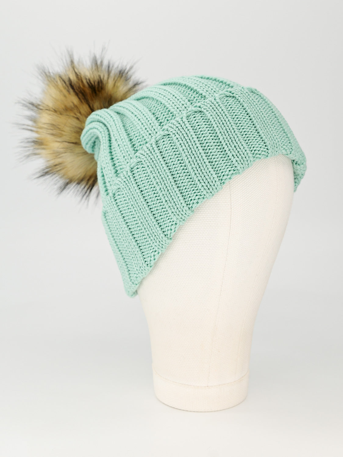 Catya Kids beanie Faux Fur Merino Wool Turquoise in Turquoise 6607443984-3.jpg | NICKIS.com