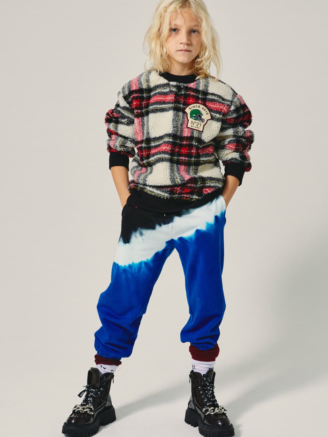 N°21 Kids sweatpants Blue in Blue 6607925582-2.jpg | NICKIS.com