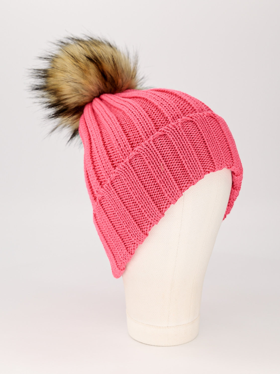 Catya Kids beanie Faux Fur Merino Wool Fuchsia in Fuchsia 6609026661-3.jpg | NICKIS.com