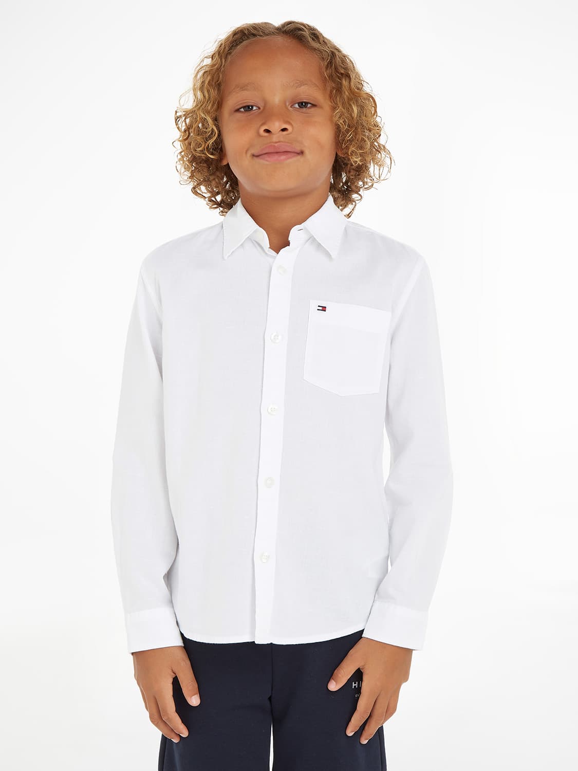 Tommy Hilfiger Kids shirt Hemp Relaxed White in White 6700469733-2.jpg | NICKIS.com