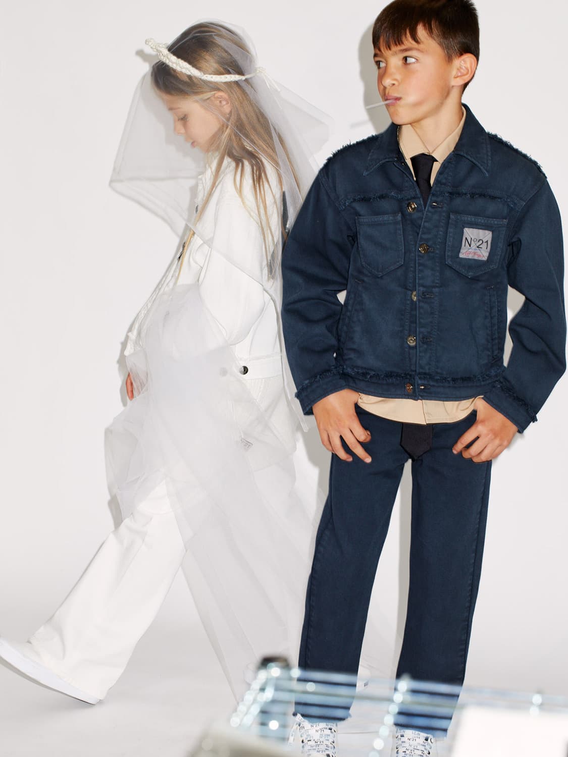 N°21 Kids jacket White in White 6703001145-2.jpg | NICKIS.com