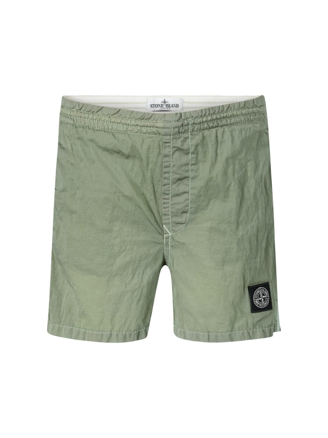 STONE ISLAND JUNIOR Kids swim shorts Olive Green in Olive Green 6703569112-1.jpg | NICKIS.com