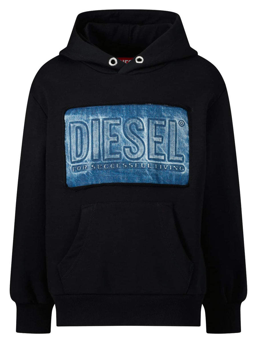 パーカー・フーディ DIESEL SlopR1 Hood Black A164010HYAT9XX A164010HYAT9XXSS25 Men's Hoodie with small logo | Black | Diesel