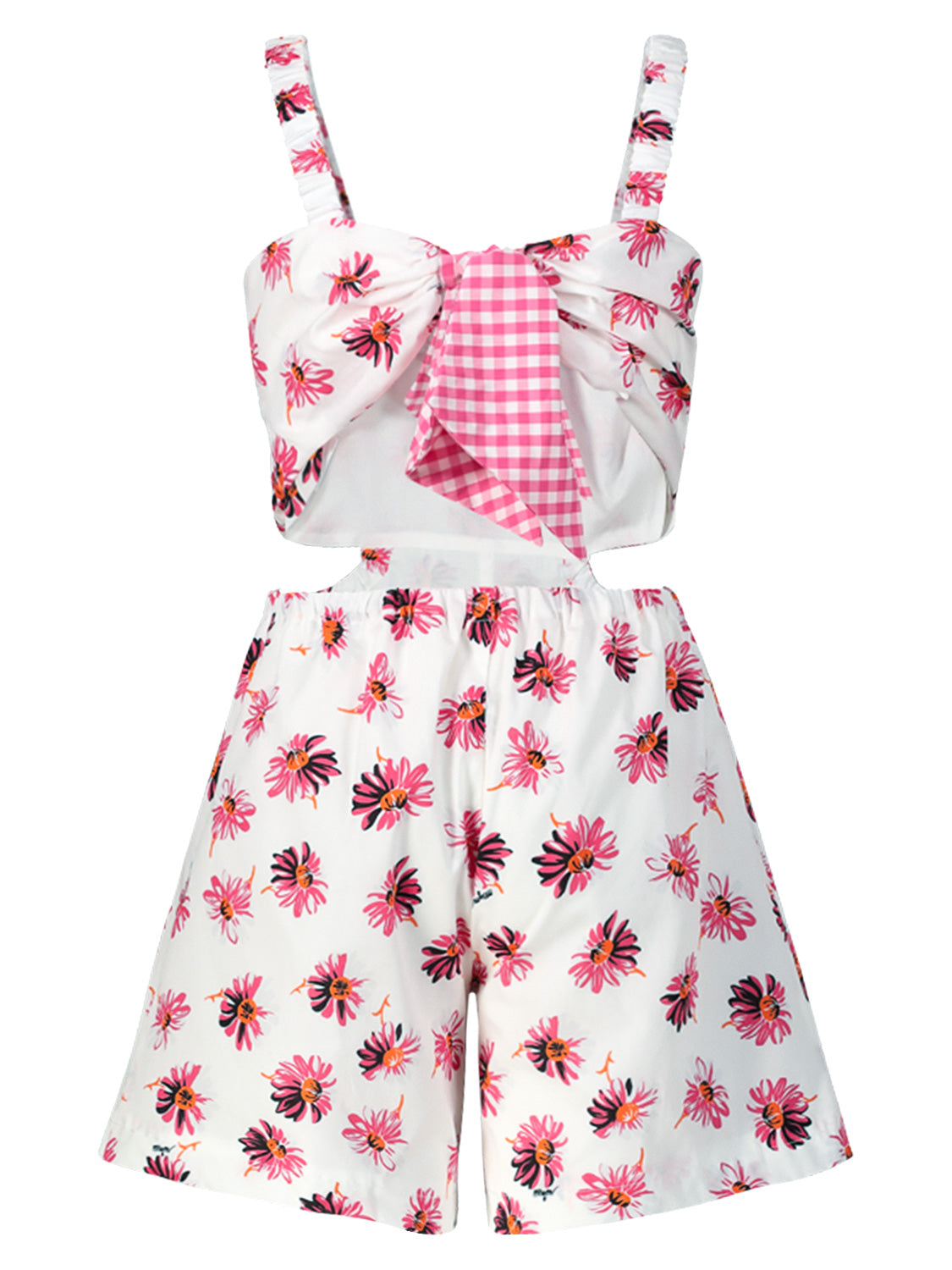 MSGM Kids overall White in White 6704678751-4.jpg | NICKIS.com