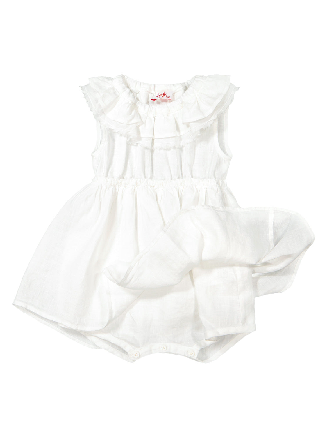 Il Gufo Kids dress White in White 6705042919-5.jpg | NICKIS.com