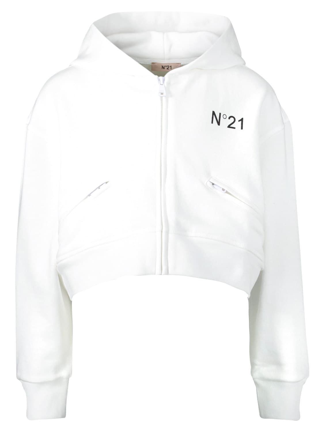 N°21 Kids Sweat Jacket White in White 6705177858-1.jpg | NICKIS.com