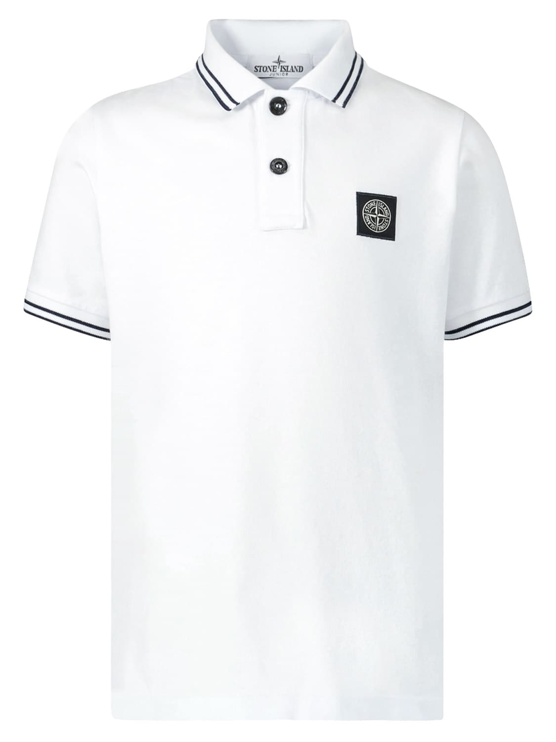 STONE ISLAND JUNIOR Kids Polo Shirt White in White 6706849789-1.jpg | NICKIS.com