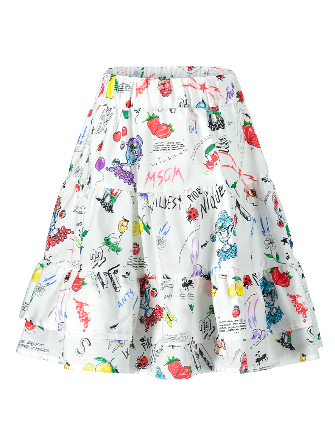 MSGM Kids skirt White in White 6706868928-1.jpg | NICKIS.com