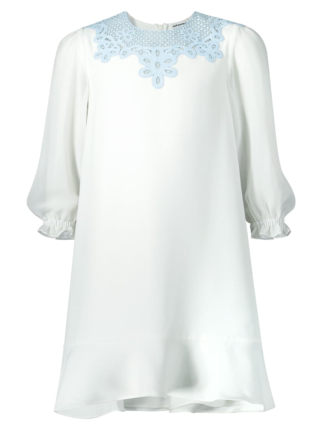 Self-Portrait Kids dress White in White 6707524344-1.jpg | NICKIS.com