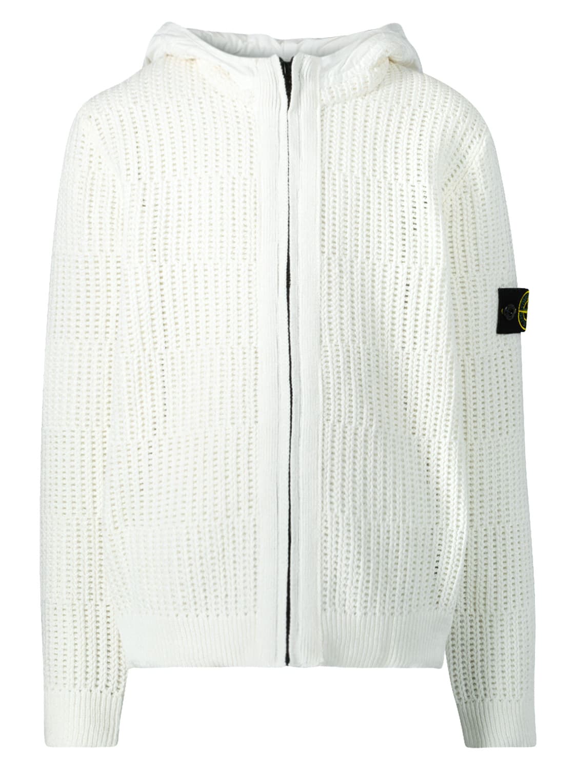 STONE ISLAND JUNIOR Kids cardigan White in White 6707558180-1.jpg | NICKIS.com