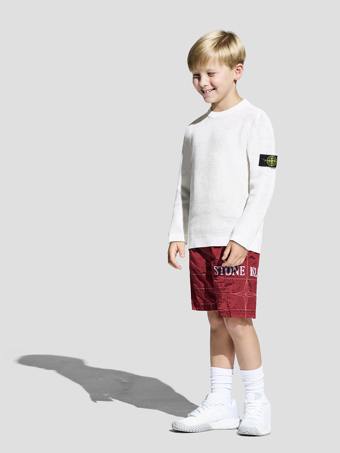 STONE ISLAND JUNIOR Kids Sweatshirt White in White 6707602775-2.jpg | NICKIS.com