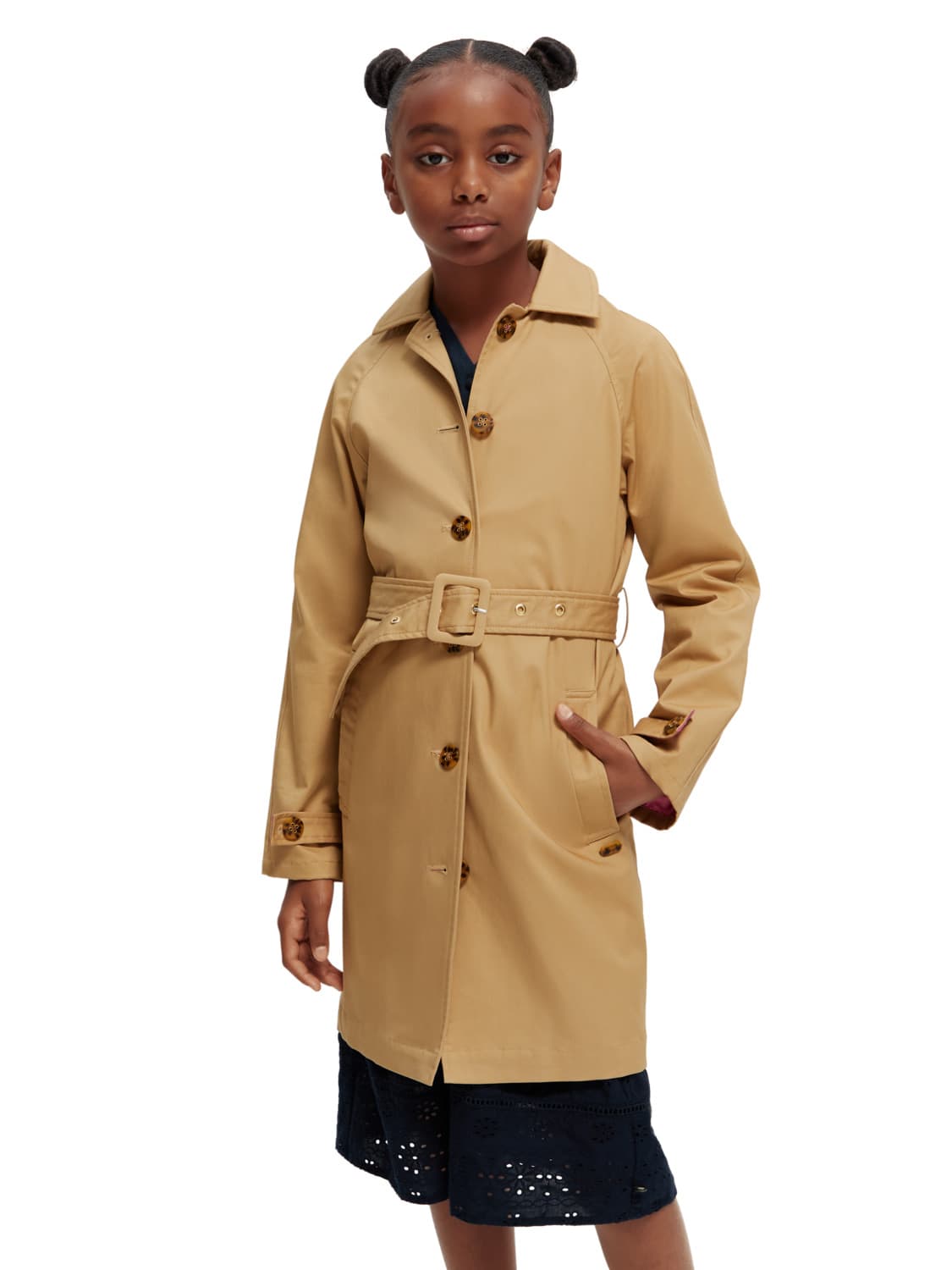 Scotch & Soda Kids Trenchcoat Camel in Camel 6708081266-2.jpg | NICKIS.com