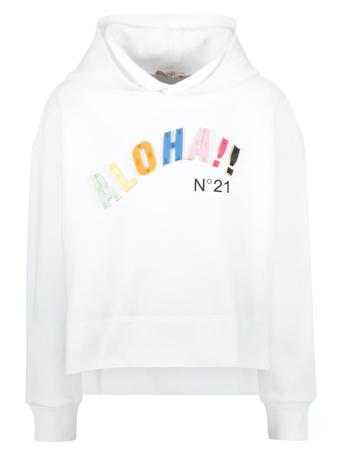 N°21 Kids hoodie White in White 6708724809-1.jpg | NICKIS.com