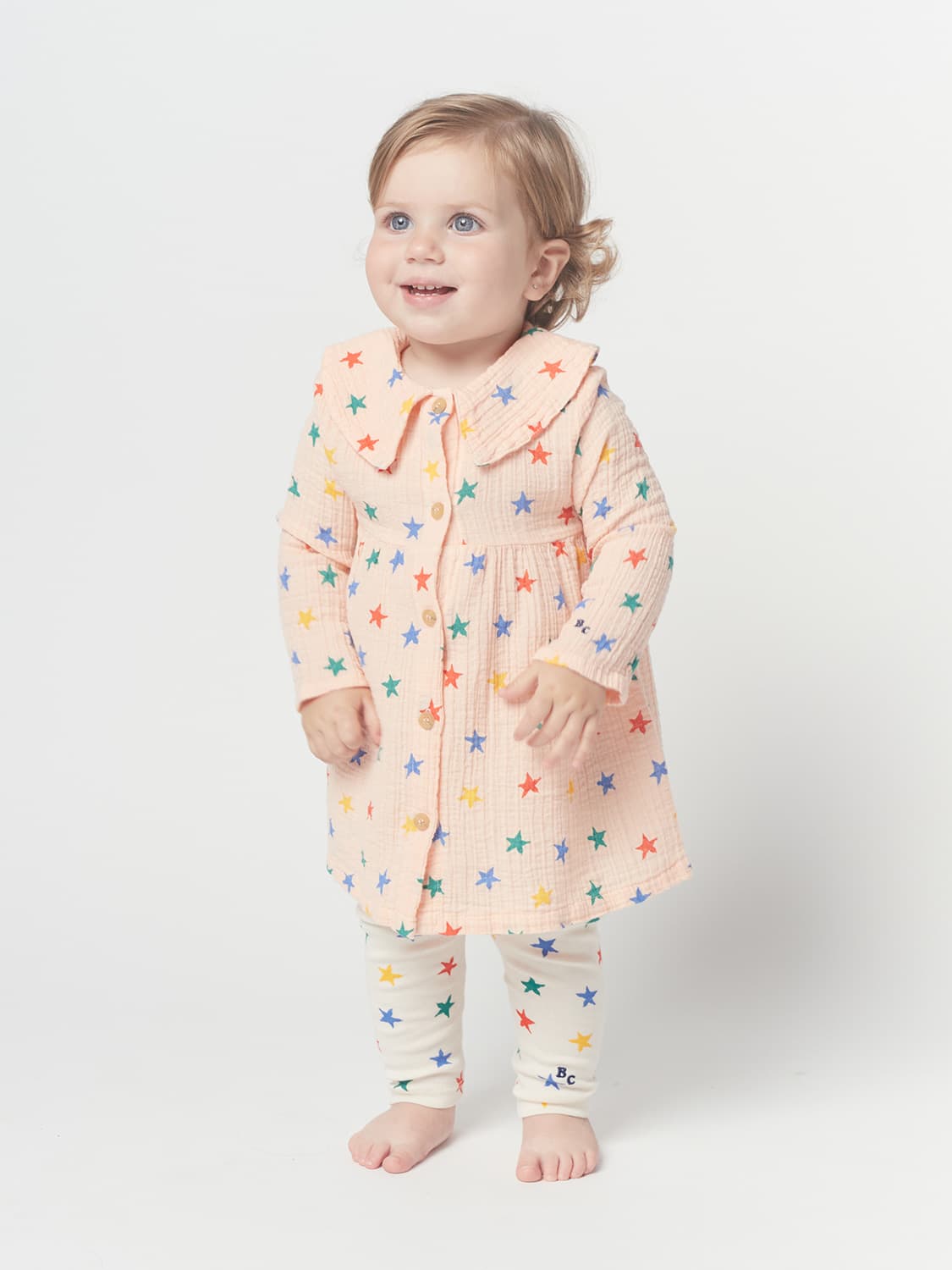 Bobo Choses Kids dress Stars Apricot in Apricot 6708931865-2.jpg | NICKIS.com