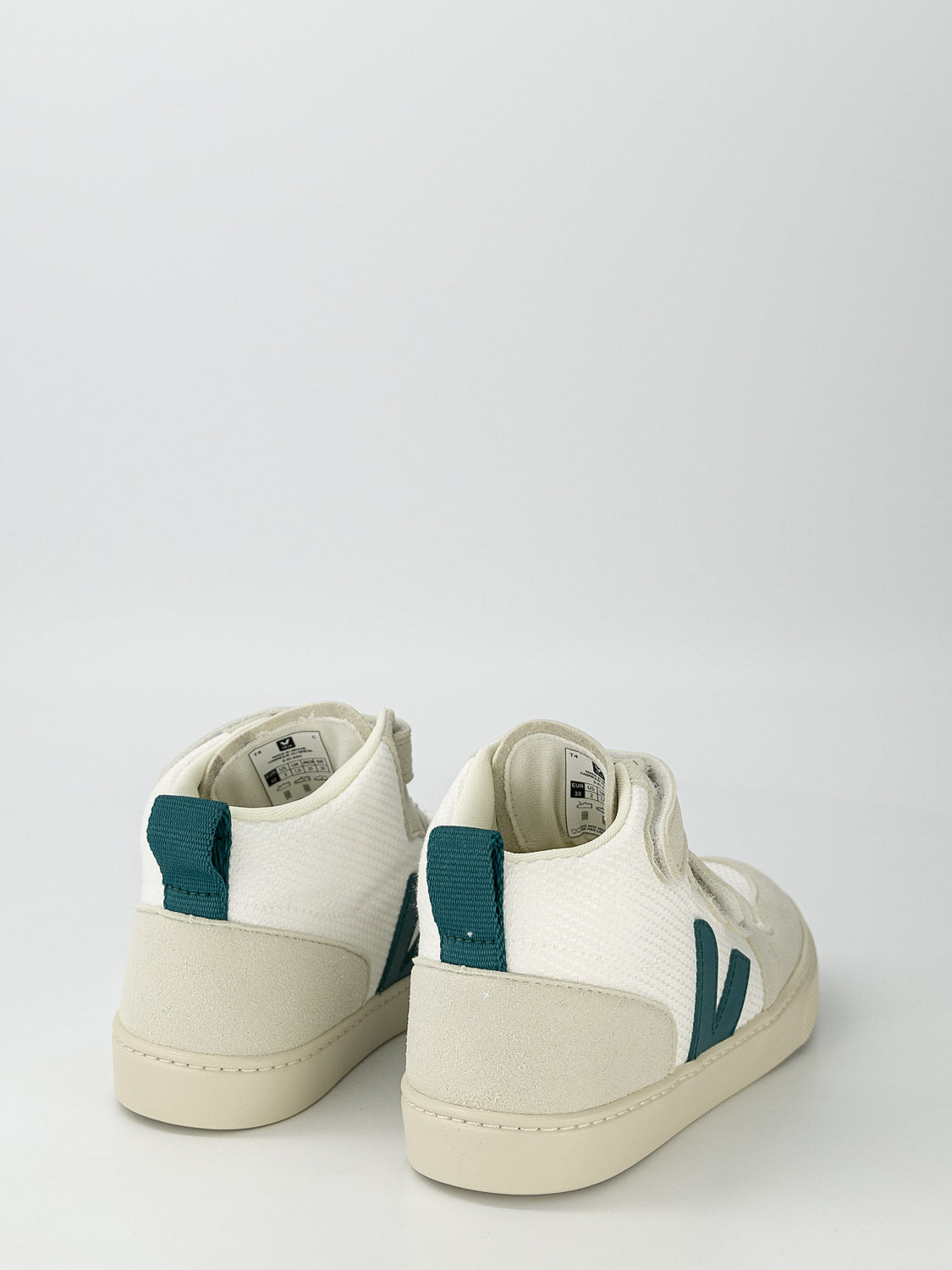 Veja Kids sneakers Small V-10 Mid White in White 6709061620-6.jpg | NICKIS.com